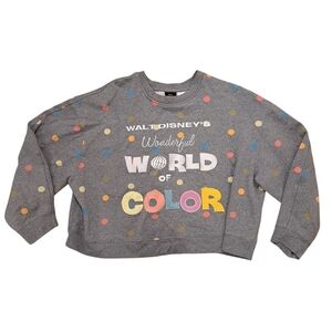 Walt Disney Grey Colorful 100 Polka Dot‎ Wonderful World Of Color Crewneck Sz 1X